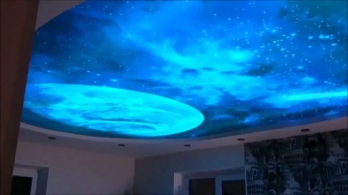 3D натяжные потолки в стиле «Космос»