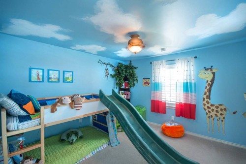 3D натяжной потолок в детской