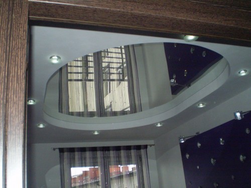 Зеркальный натяжной потолок S= 16м2